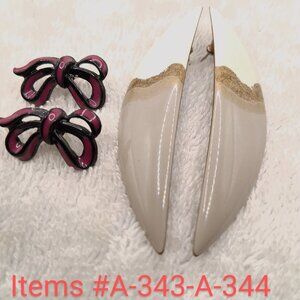 2 pair of pierce Earrings, Items # A-343 & A-344 , wt. 16 grams